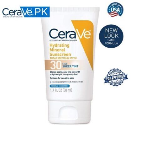 CeraVe Moisturizing Mineral Sunscreen Face Sheer Tint SPF 30 (30 Face) 50ml