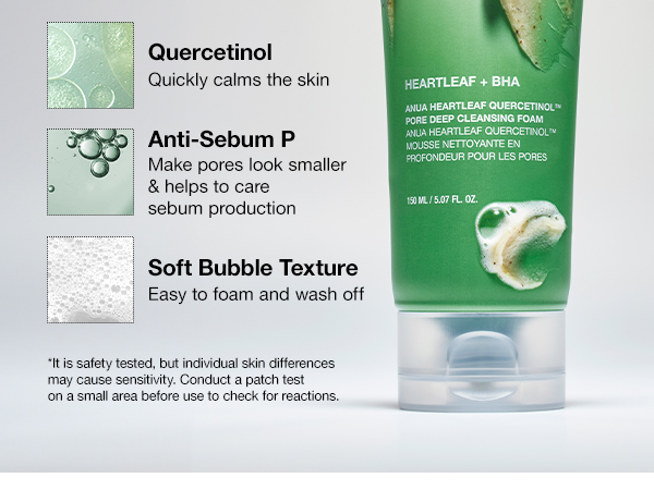 ANUA Heartleaf Quercetinol Deep Cleansing Foam Mild Facial Cleanser 150ml - Image 5